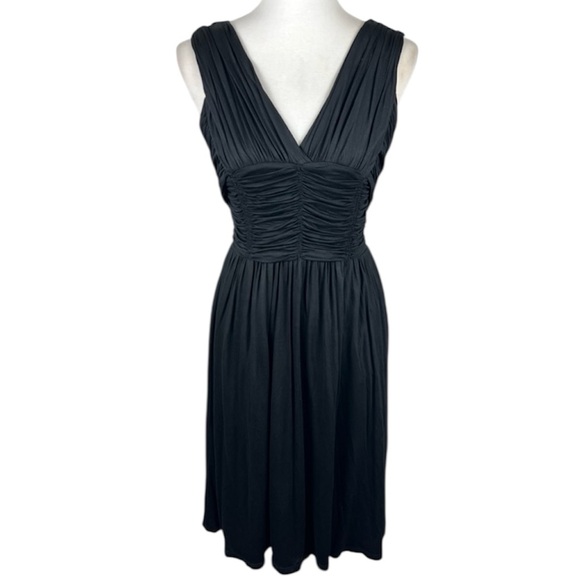 Burberry London Black Sleeveless Draped Midi Dress US 8 Whimsigoth Steampunk - Picture 1 of 16